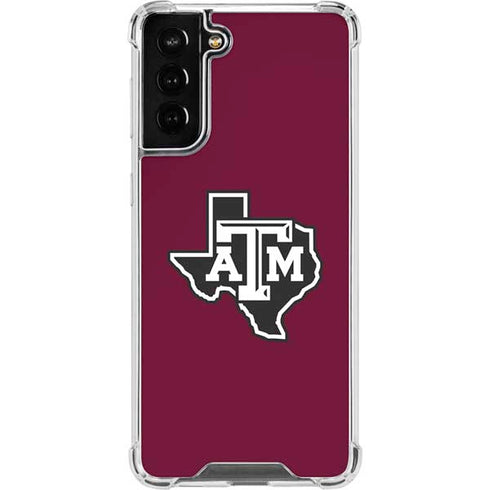 Texas A&M University Black Logo Galaxy S21 FE Clear Case